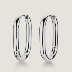 Rosefield Large Oval Hoops - Silver