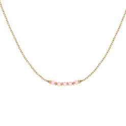Rosefield Pink 5 Row Stone Necklace
