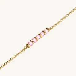 Rosefield Pink 5 Row Stone Necklace