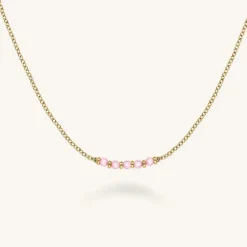 Rosefield Pink 5 Row Stone Necklace