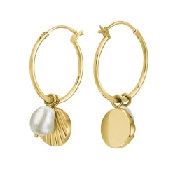Rosefield Shell & Pearl Drop Earring - Gold