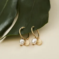 Rosefield Shell & Pearl Drop Earring - Gold