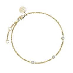 Rosefield Triple Crystal Dot Chain Bracelet - Gold
