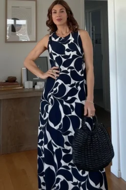 S25/50663 Finally Here Dress - Blue/White Floral Print