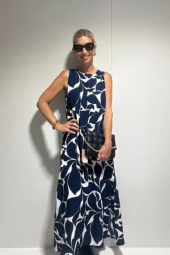 S25/50663 Finally Here Dress - Blue/White Floral Print