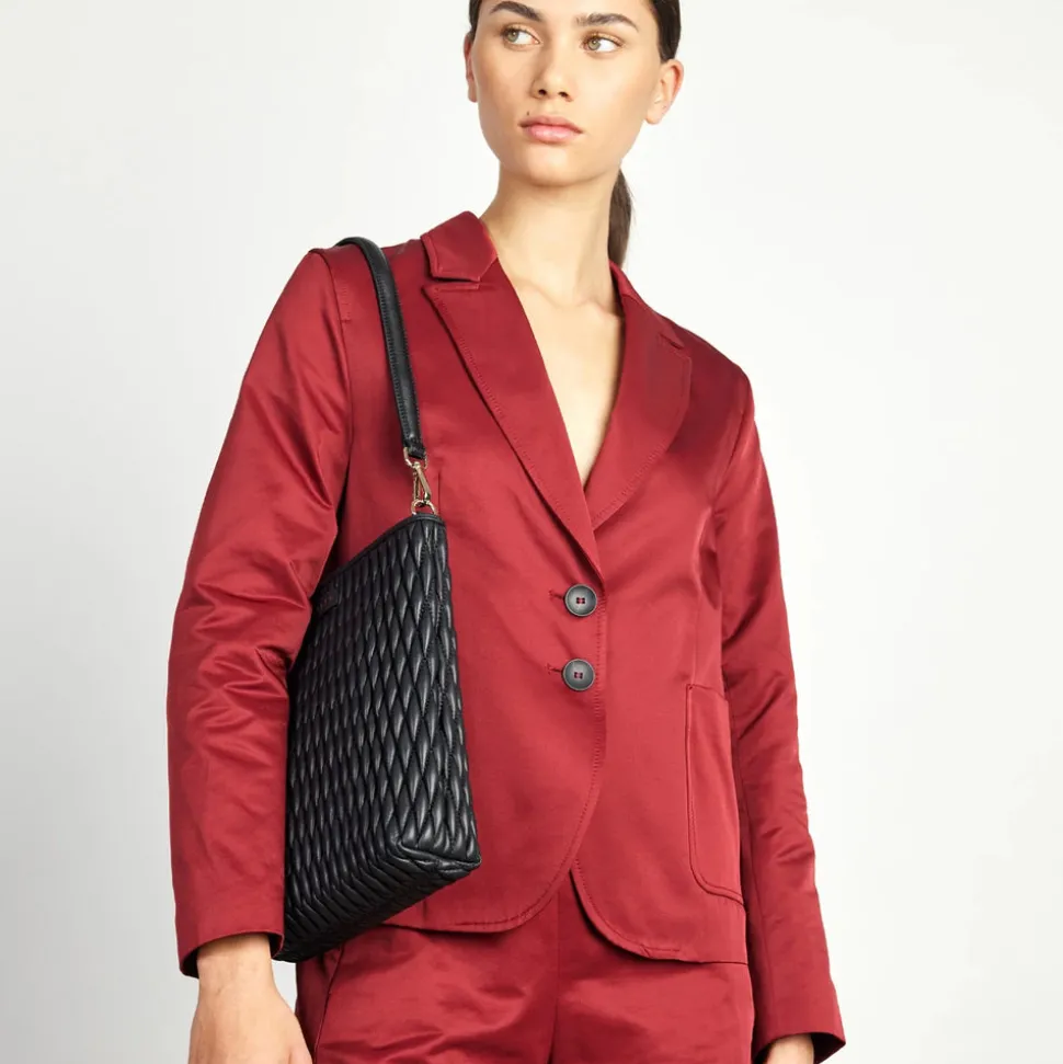 Saben - Claudette Shoulder Bag - Black Diamond Quilt