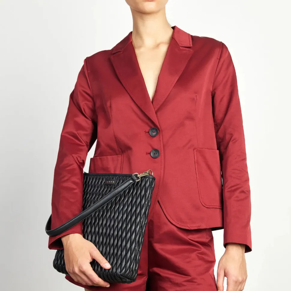 Saben - Claudette Shoulder Bag - Black Diamond Quilt