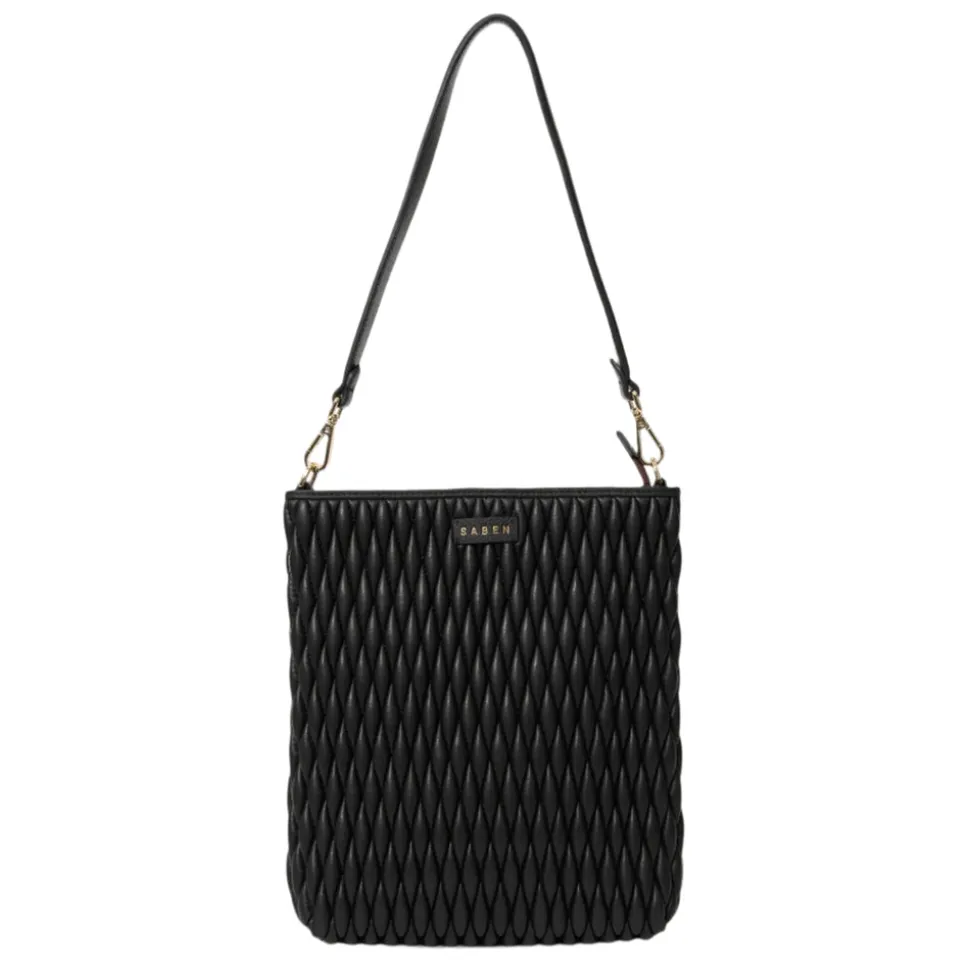 Saben - Claudette Shoulder Bag - Black Diamond Quilt