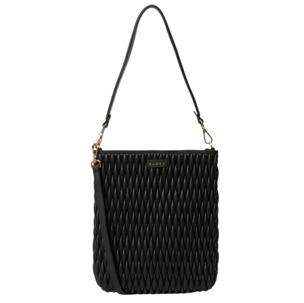 Saben - Claudette Shoulder Bag - Black Diamond Quilt