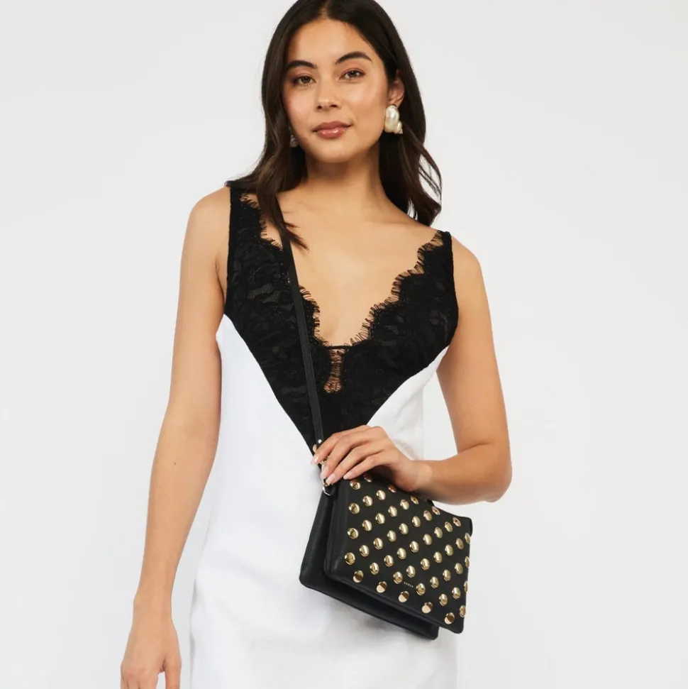 Saben - Tilly's Big Sis Crossbody - Black + Gold Stud