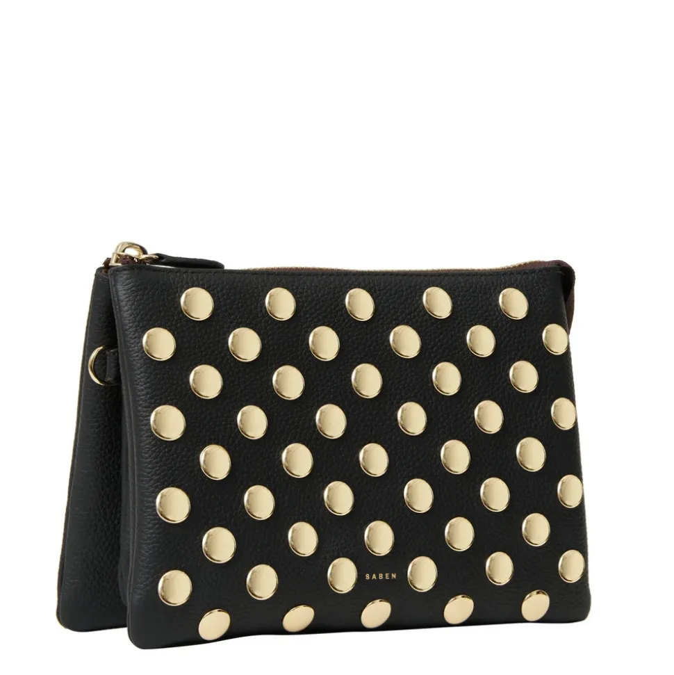 Saben - Tilly's Big Sis Crossbody - Black + Gold Stud