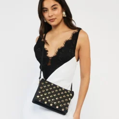 Saben - Tilly's Big Sis Crossbody - Black + Gold Stud