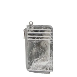 Saben - Winona Card Holder - Silver Crinkle