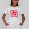 Say So Tee - White with Pink/Red Peppa Hart Flower