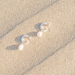 Silver Linings - Aada Pearl Hoops - Silver
