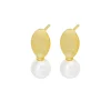 Silver Linings - Miro Pearl Earrings - Gold