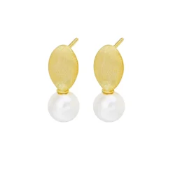 Silver Linings - Miro Pearl Earrings - Gold