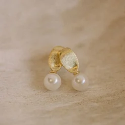 Silver Linings - Miro Pearl Earrings - Gold