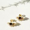 Silver Linings - Solace Earrings - Gold/Garnet