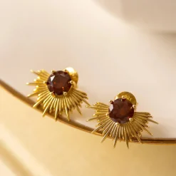 Silver Linings - Solace Earrings - Gold/Coffee
