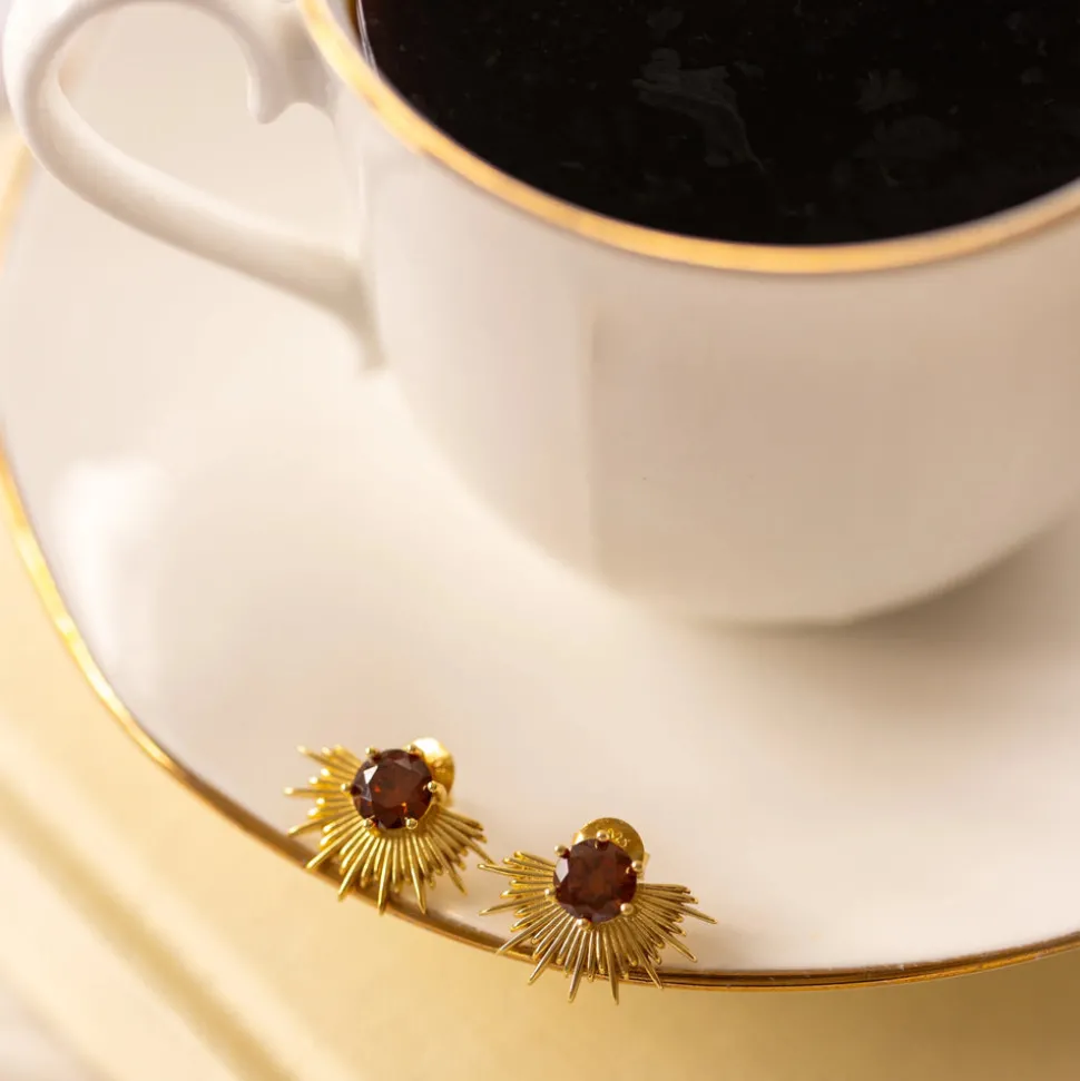 Silver Linings - Solace Earrings - Gold/Coffee