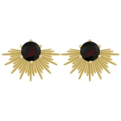 Silver Linings - Solace Earrings - Gold/Garnet