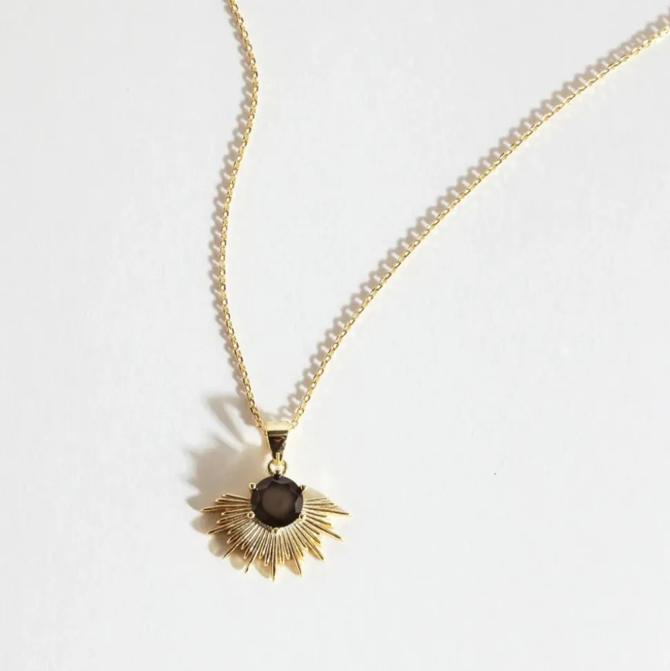 Silver Linings - Solace Necklace - Gold/Garnet