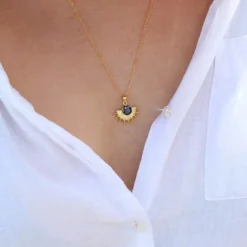 Silver Linings - Solace Necklace - Gold/Garnet