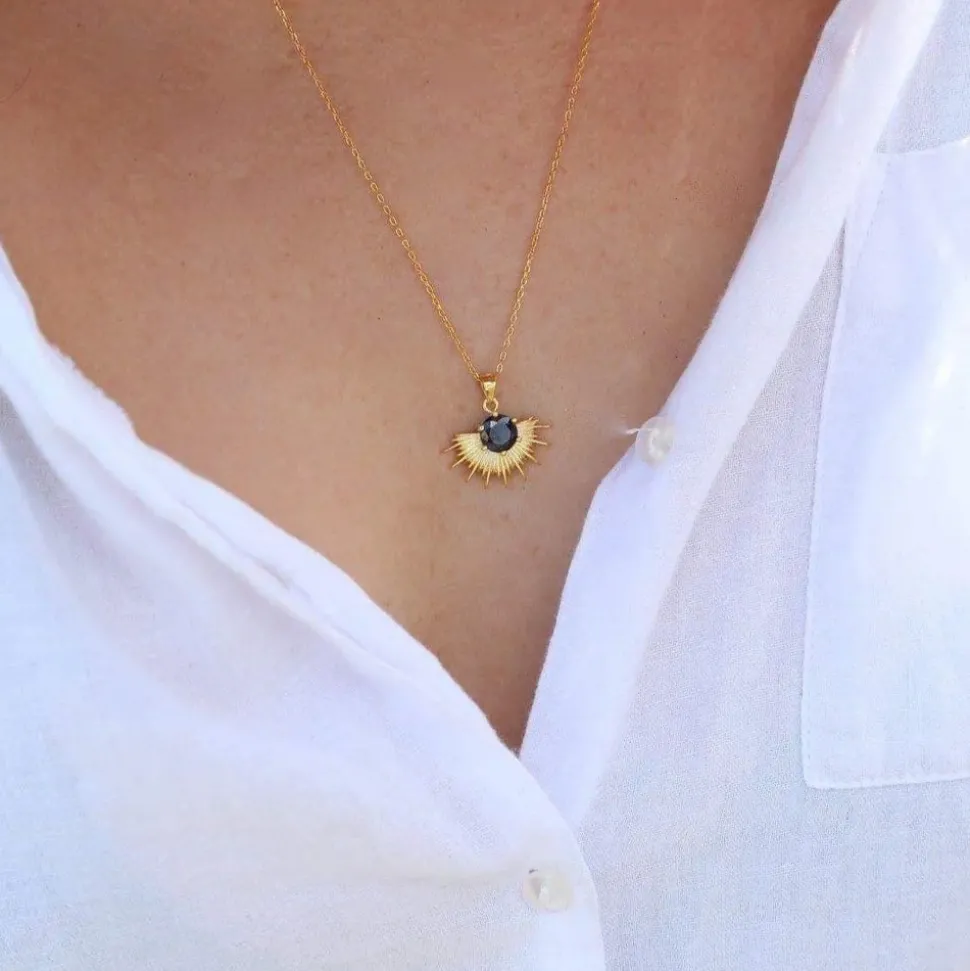 Silver Linings - Solace Necklace - Gold/Garnet