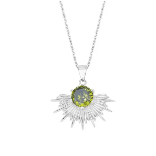 Silver Linings Collective - Solace Necklace - Silver / Peridot