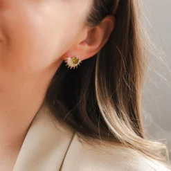 Silver Linings Collective - Solace Earrings - Silver / Peridot