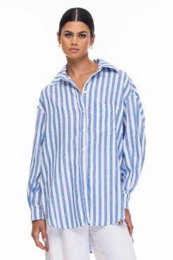 Two Makes One Shirt - Blue/Ivory Stripe