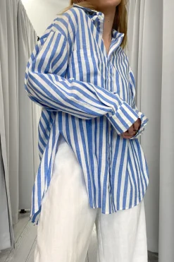 Two Makes One Shirt - Blue/Ivory Stripe