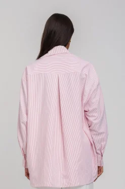 Two Makes One Shirt - White with Red Stripe