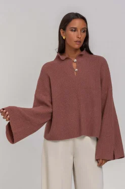 United Allure Sweater - Rosy Brown