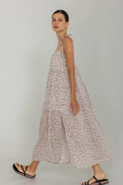 When Time Stood Still Dress - Choc with White/Alyssa Nude/Black Mini Peppa Hart Floral