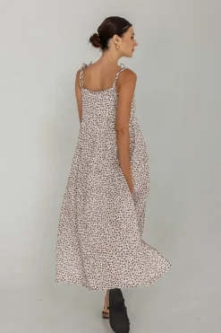When Time Stood Still Dress - Choc with White/Alyssa Nude/Black Mini Peppa Hart Floral