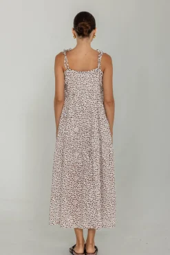 When Time Stood Still Dress - Choc with White/Alyssa Nude/Black Mini Peppa Hart Floral